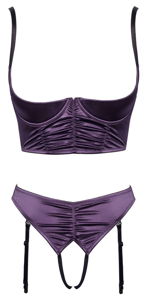 COTTELLI Longline-Hebe-Set aus Satin, Lila