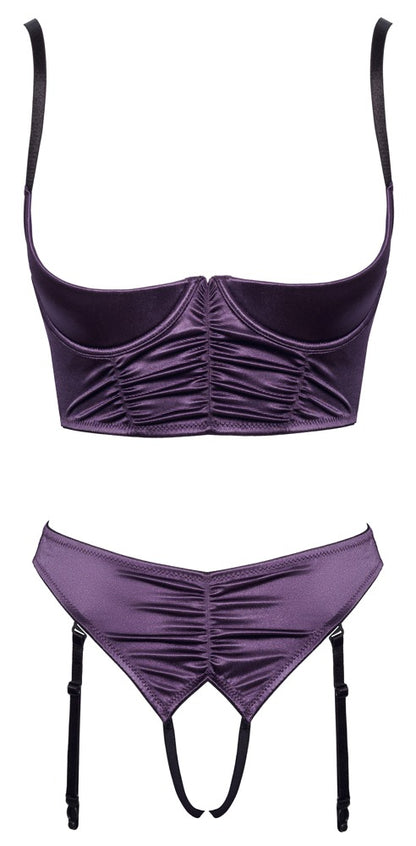 COTTELLI Longline-Hebe-Set aus Satin, Lila