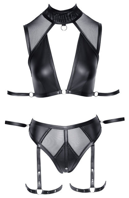 Cottelli Bondage-Set mit Top, Slip und Schenkel-Harnesses