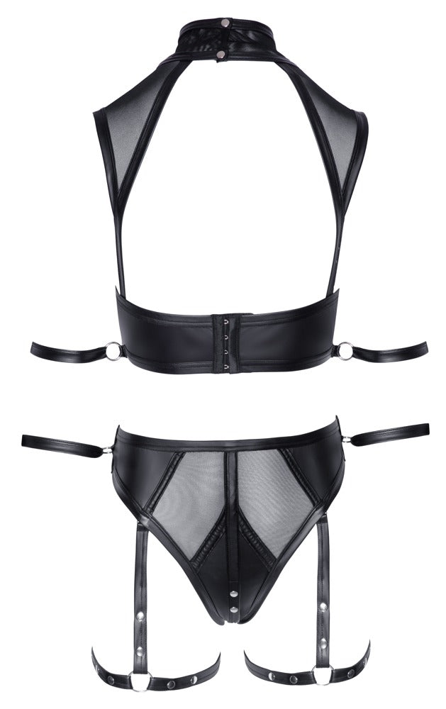 Cottelli Bondage-Set mit Top, Slip und Schenkel-Harnesses