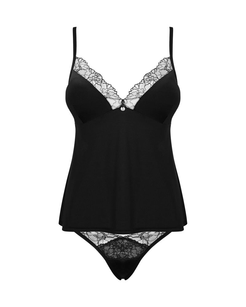 OBSESSIVE Top-und-Panty-Set mit Stickerei