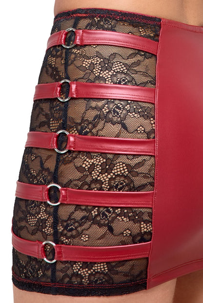 Cottelli Bauchfreies Top und Minirock im Set, Rot