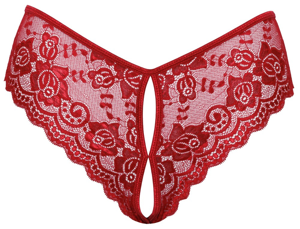 COTTELLI Slip ouvert aus Blütenspitze, Rot