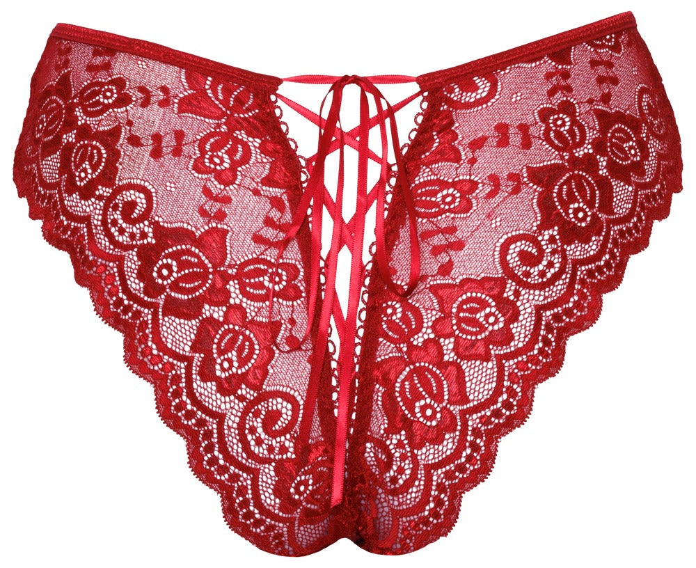 COTTELLI Slip ouvert aus Blütenspitze, Rot