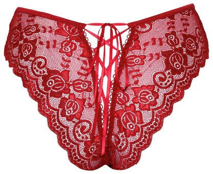 COTTELLI Slip ouvert aus Blütenspitze, Rot