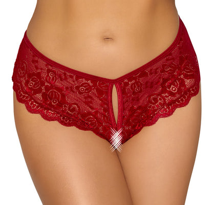 COTTELLI Slip ouvert aus Blütenspitze, Rot