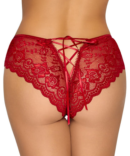 COTTELLI Slip ouvert aus Blütenspitze, Rot