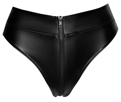 NOIR Wetlook-Slip mit Zip, taillenhoch