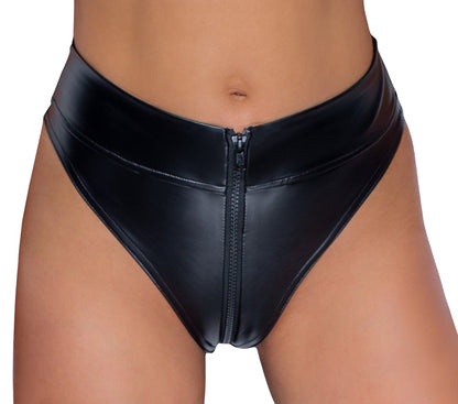 NOIR Wetlook-Slip mit Zip, taillenhoch