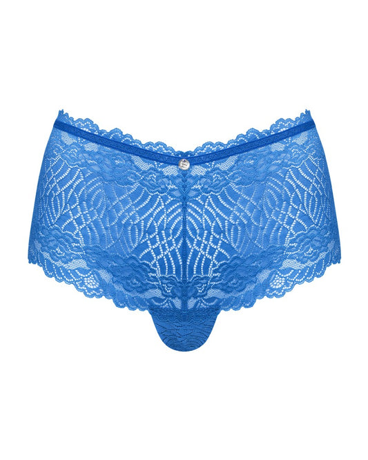 OBSESSIVE Spitzen-Shorts in Blau