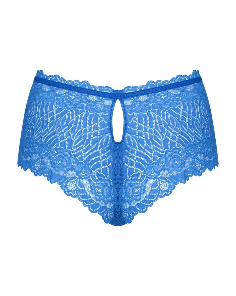OBSESSIVE Spitzen-Shorts in Blau