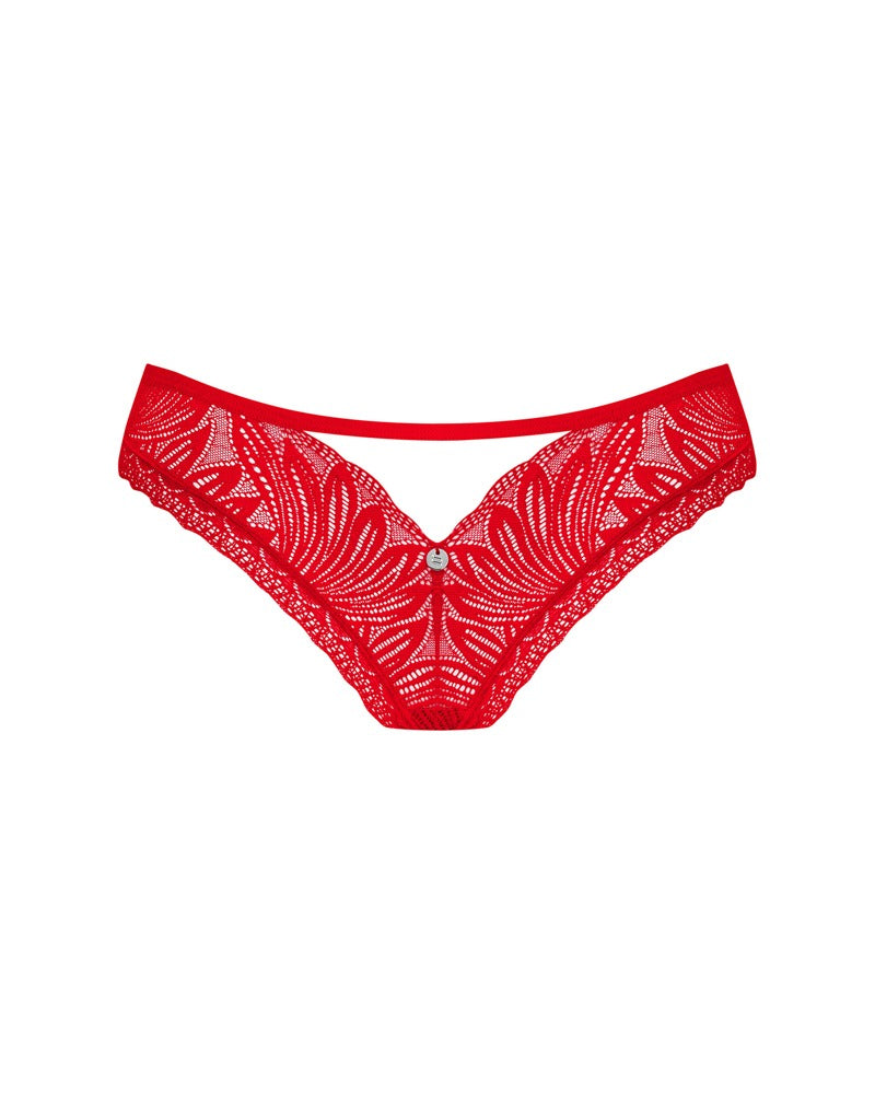 OBSESSIVE Panty aus Blütenspitze, Rot
