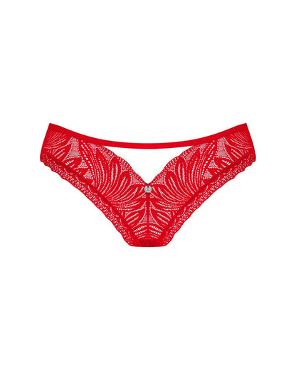 OBSESSIVE Panty aus Blütenspitze, Rot