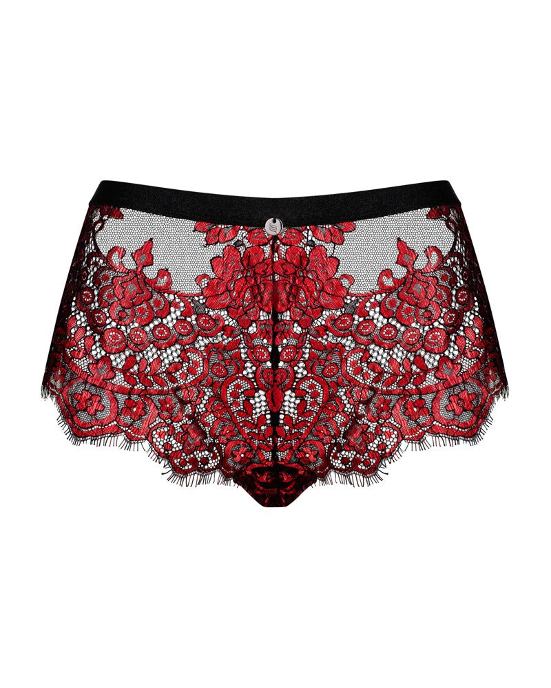 OBSESSIVE Spitzen-Shorts in Rot