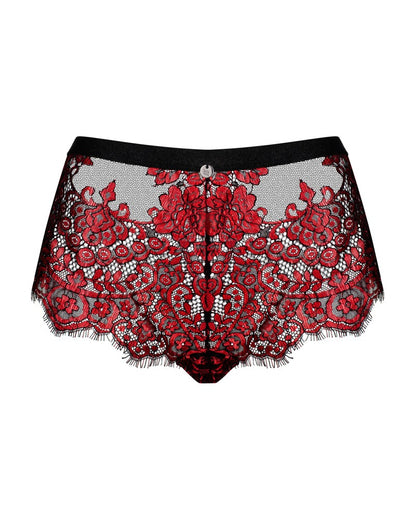 OBSESSIVE Spitzen-Shorts in Rot