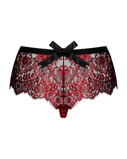 OBSESSIVE Spitzen-Shorts in Rot