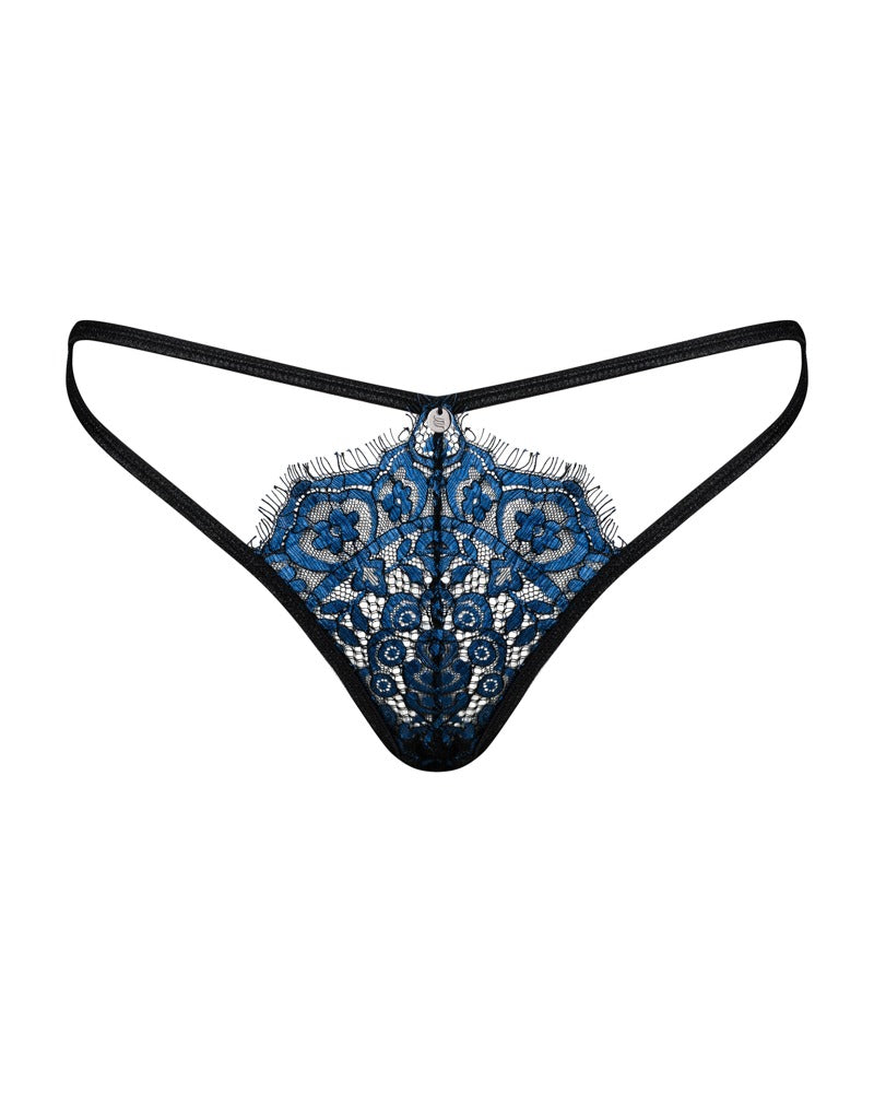 OBSESSIVE String mit Wimpernspitze, Blau