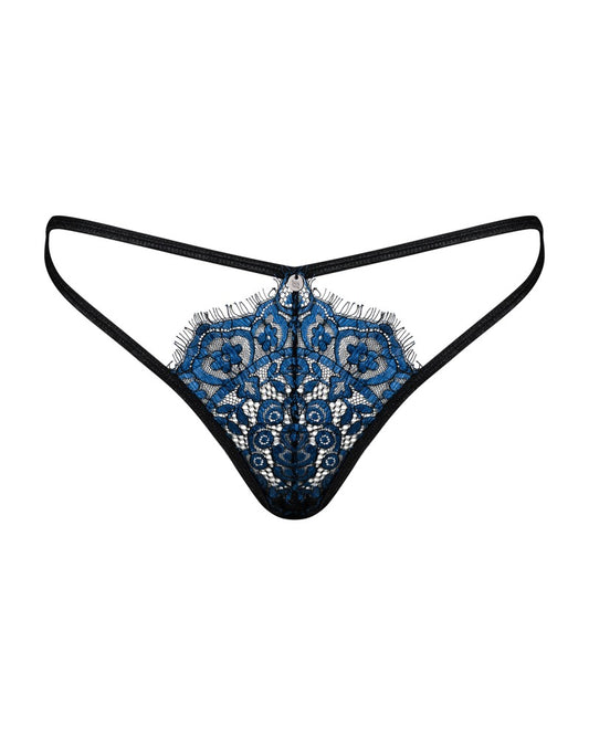 OBSESSIVE String mit Wimpernspitze, Blau