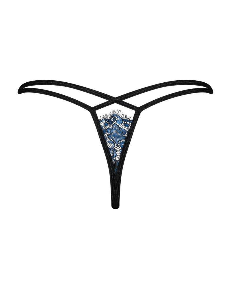 OBSESSIVE String mit Wimpernspitze, Blau