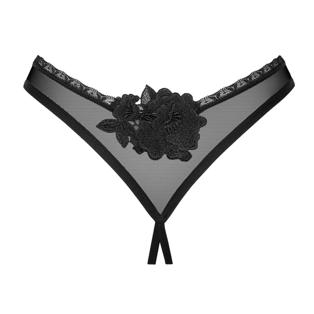 OBSESSIVE Riostring mit Stickerei, transparent