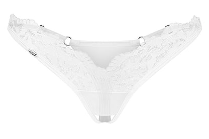 OBSESSIVE Ouvert-String mit Spitze, Weiß