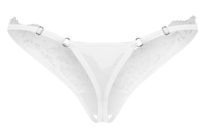 OBSESSIVE Ouvert-String mit Spitze, Weiß