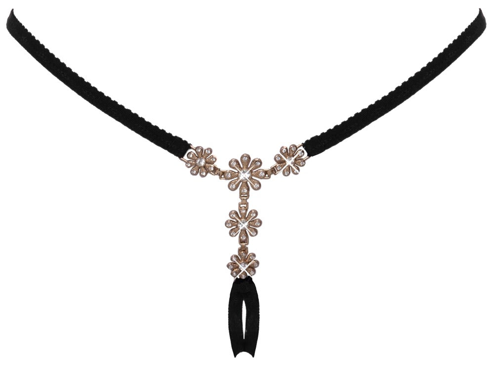 COTTELLI Schmuckstring mit Strass-Blüten