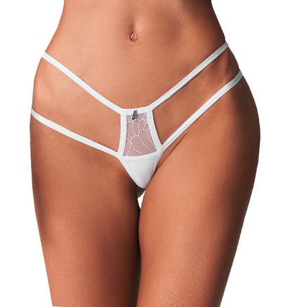 OBSESSIVE String mit bestickter Spitze, Weiß