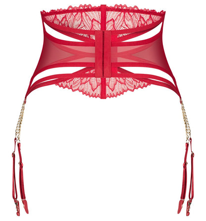 OBSESSIVE Strapsgürtel in Rot mit Straps-Ketten