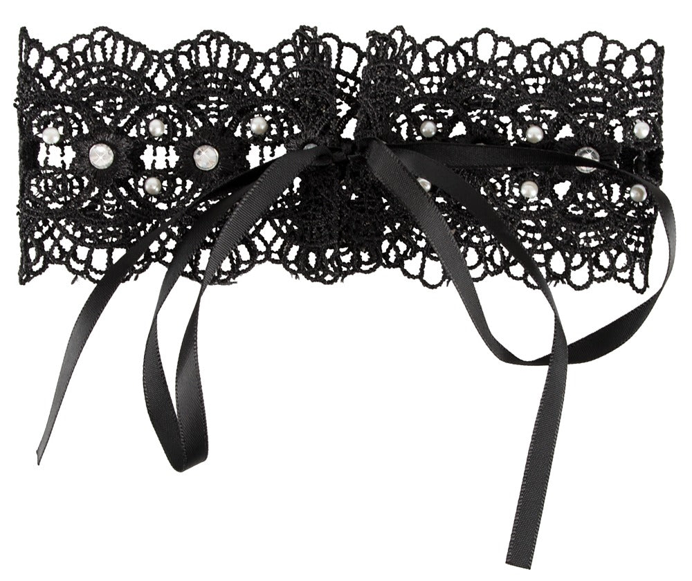 Cottelli Stickerei-Halsband mit Strass
