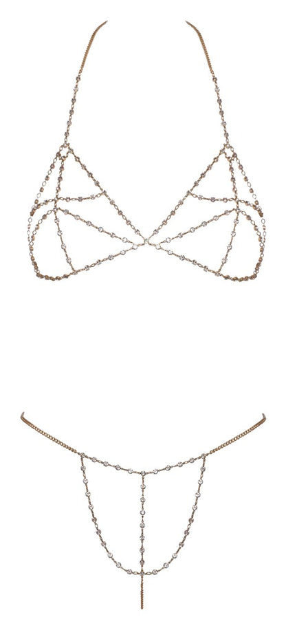 Cottelli Ketten-Bikini gold mit Strass