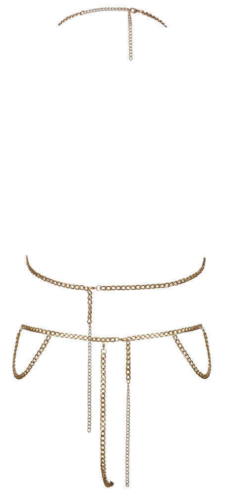 Cottelli Ketten-Bikini gold mit Top und String