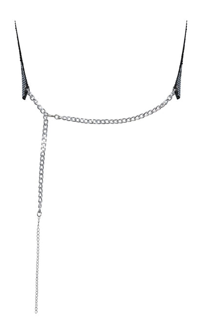 Cottelli Metall-Top schwarz mit Wasserfall-Ausschnitt