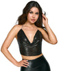 Cottelli Metall-Top schwarz mit Wasserfall-Ausschnitt