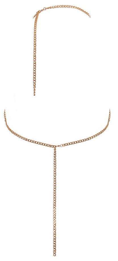 Cottelli Körperkette gold über Brüste und Bauch