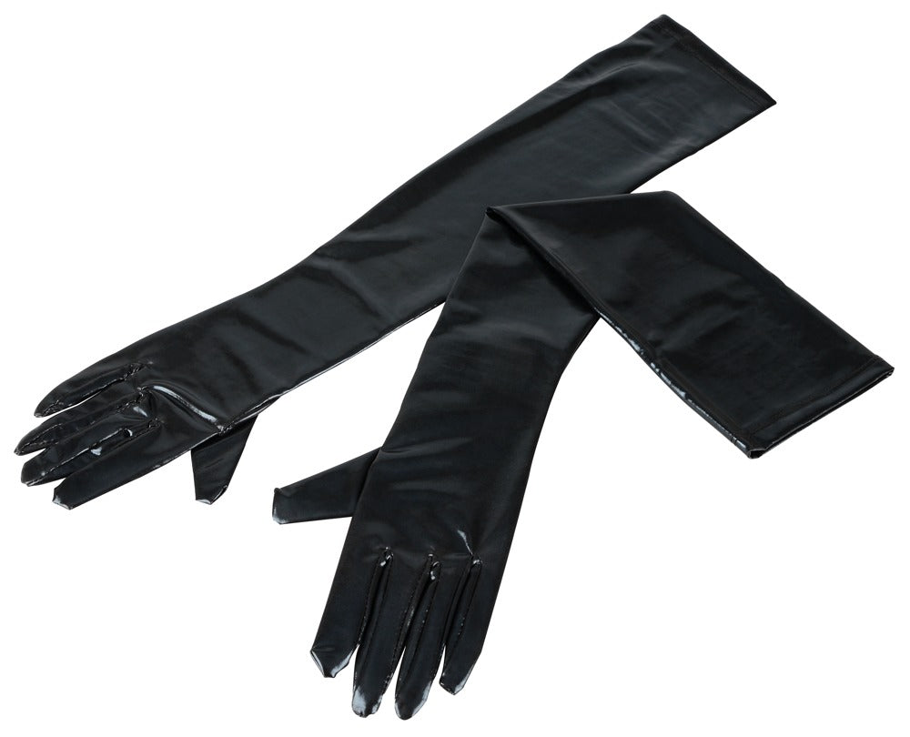 Cottelli Wetlook-Handschuhe, extralang