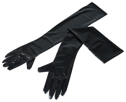 Cottelli Wetlook-Handschuhe, extralang