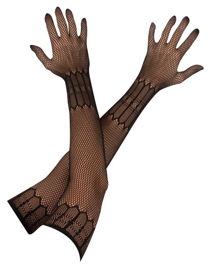 Cottelli Netzhandschuhe, ellenbogenlang