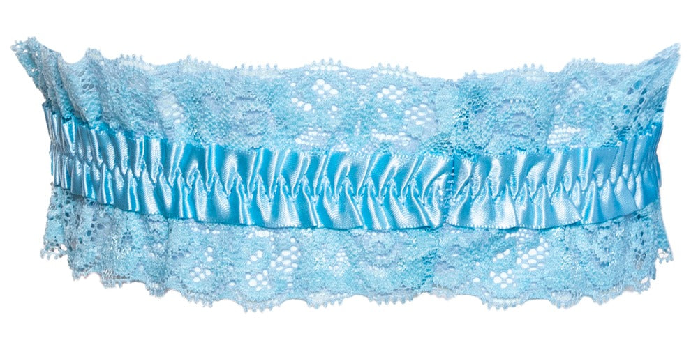 Cottelli Strumpfband aus Spitze, Hellblau
