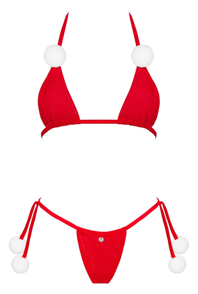 OBSESSIVE Weihnachts-Dessous-Set in Rot