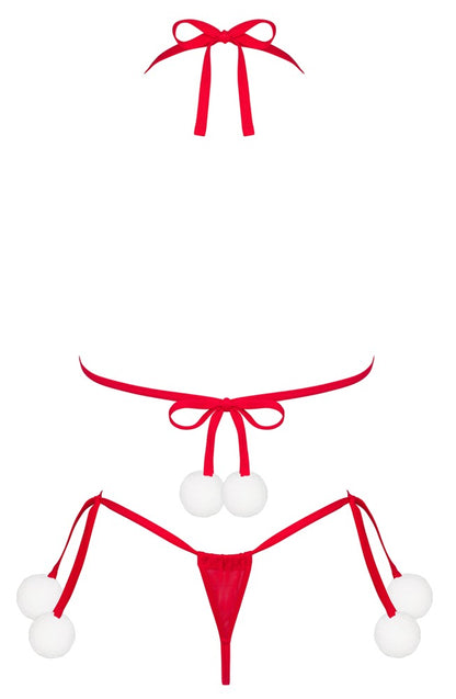 OBSESSIVE Weihnachts-Dessous-Set in Rot