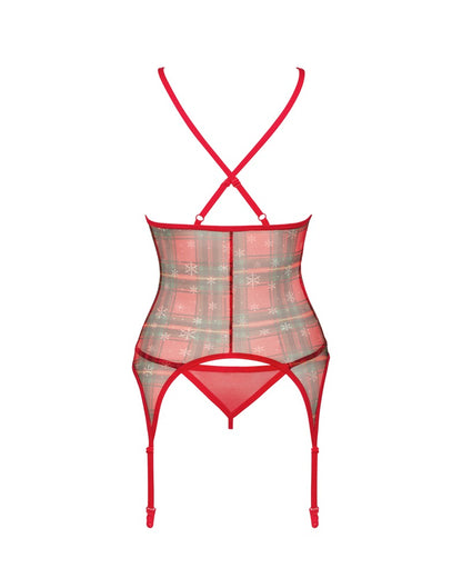 OBSESSIVE Weihnachts-Strapshemd im Karo-Look