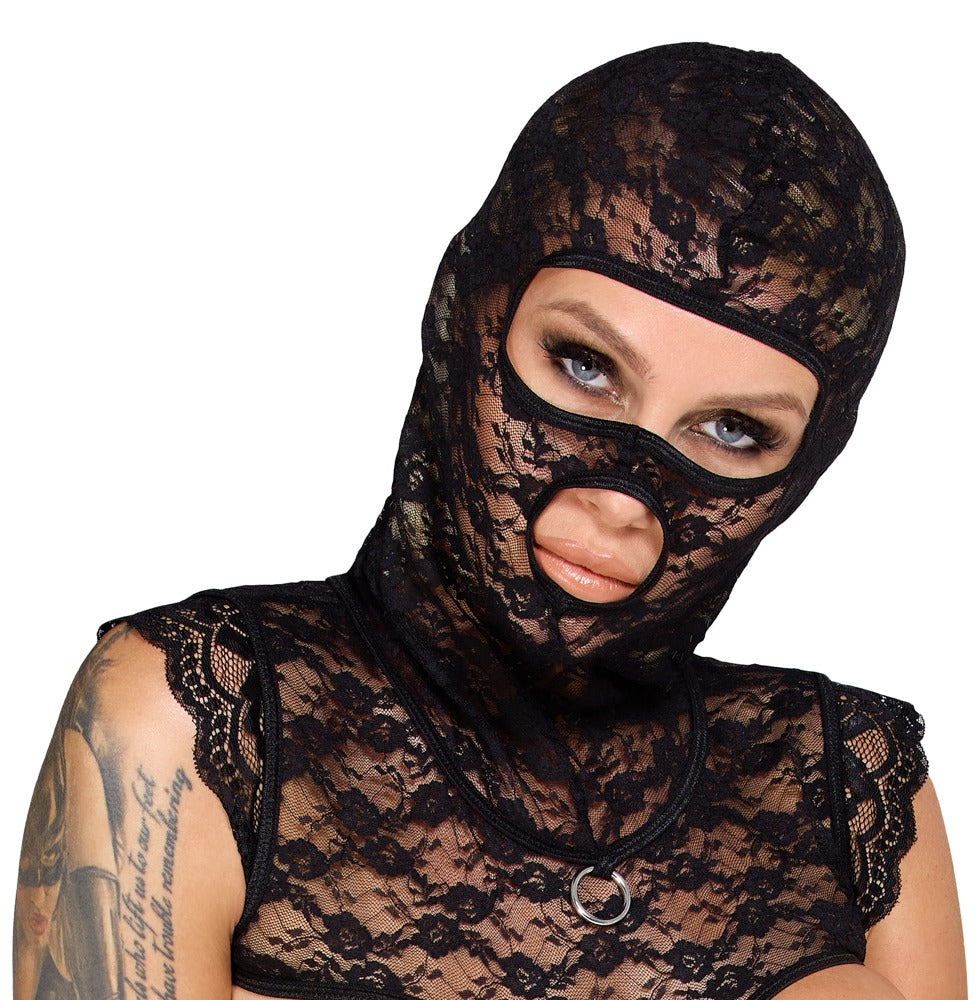 Bad Kitty Ouvert-Set aus Spitze mit Kopfmaske und Fesseln