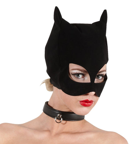 Bad Kitty Kopfmaske mit Öhrchen in Nubuklederoptik