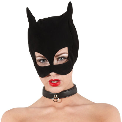 Bad Kitty Kopfmaske mit Öhrchen in Nubuklederoptik