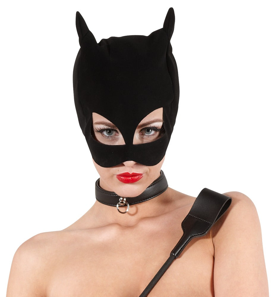 Bad Kitty Kopfmaske mit Öhrchen in Nubuklederoptik