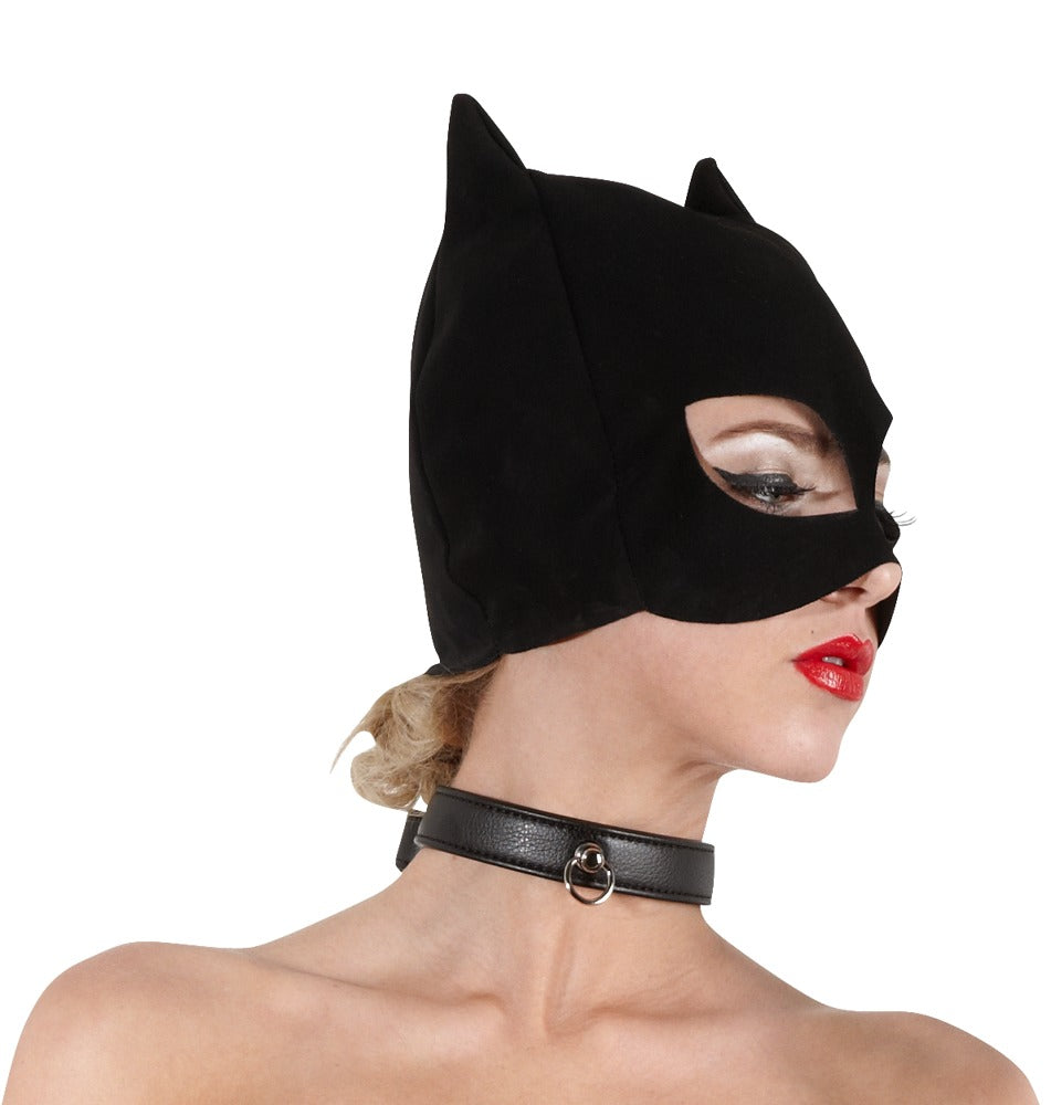 Bad Kitty Kopfmaske mit Öhrchen in Nubuklederoptik