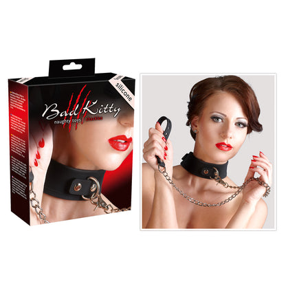 Bad Kitty Halsfessel aus Silikon mit abnehmbarer Leine