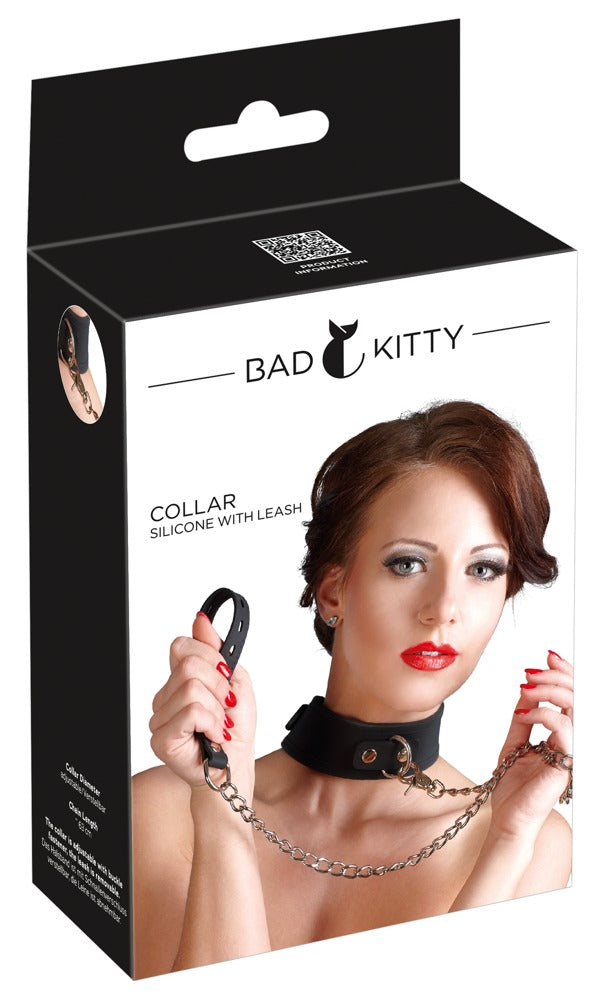Bad Kitty Halsfessel aus Silikon mit abnehmbarer Leine