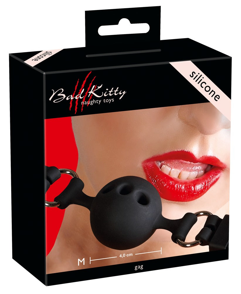 Bad Kitty Silikon-Knebel Beißball mit verstellbarem Riemen